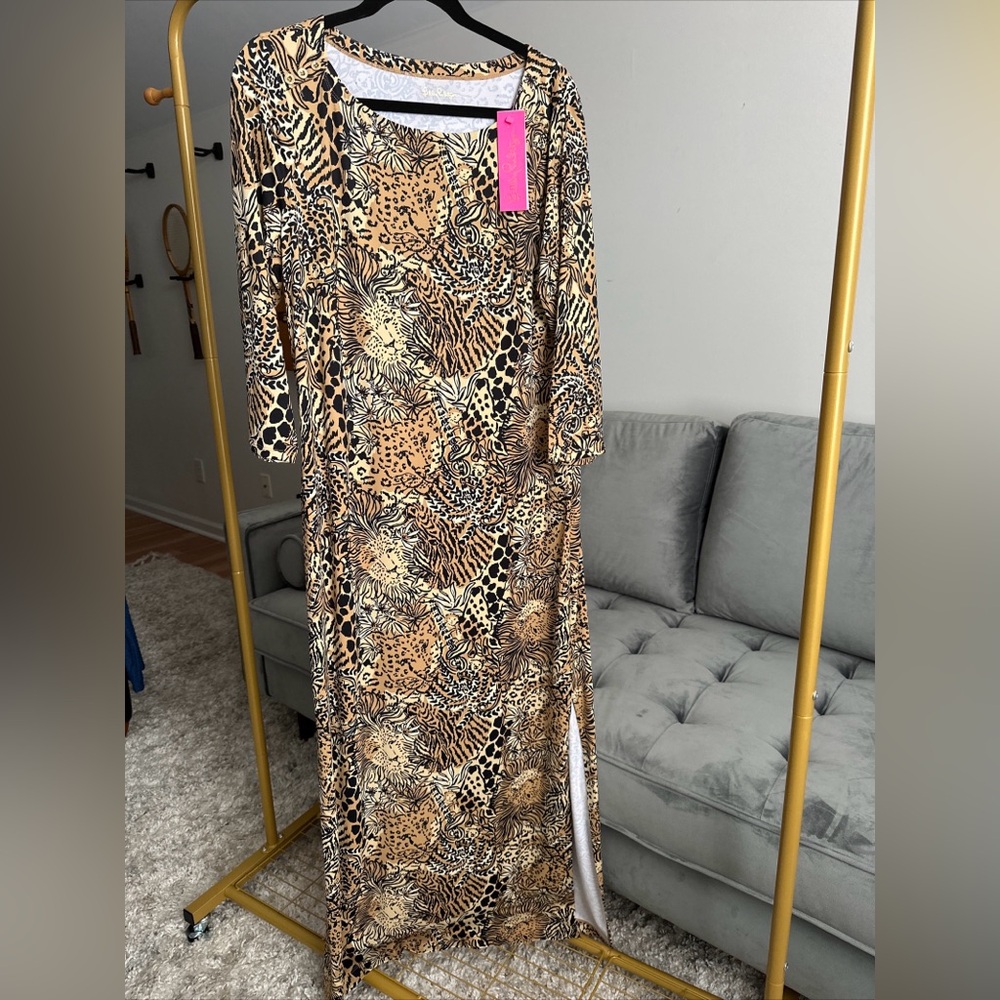 Lilly Pulitzer Chilly Lilly Walk On The Wild Side Serafina UPF 50 Maxi Dress NWT